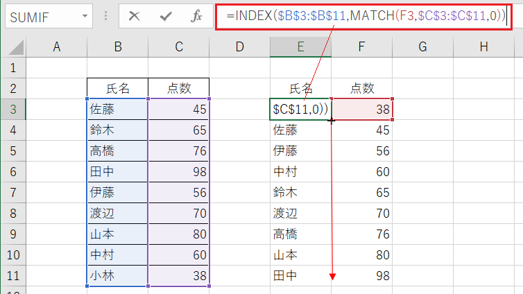 他の行を取得する