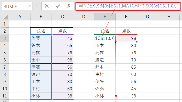 他の行を取得する