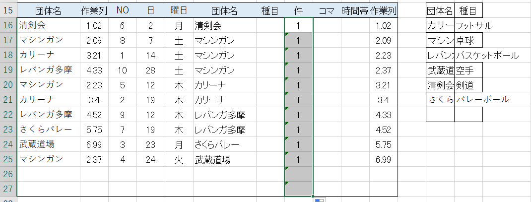 件数に関数入力