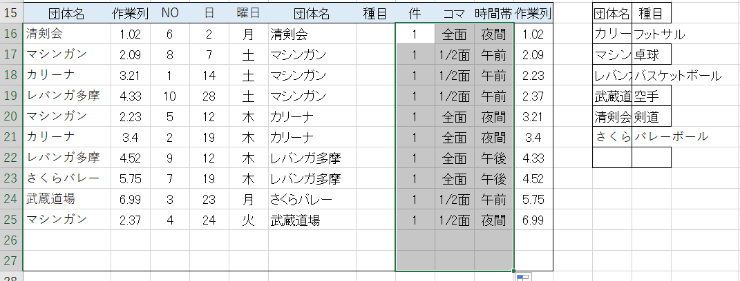 件数に関数入力