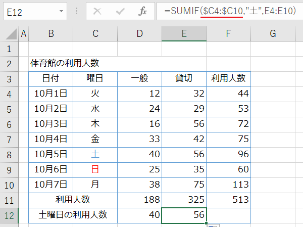 「セルD12をセルE12にオートフィルでコピーする
