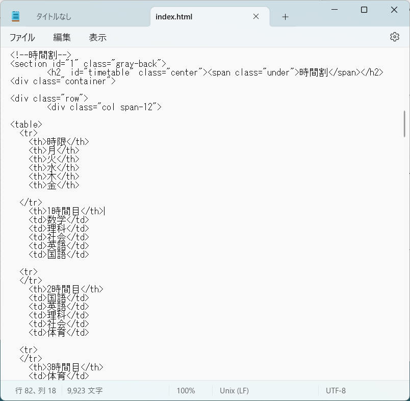 index.htmlのデータ