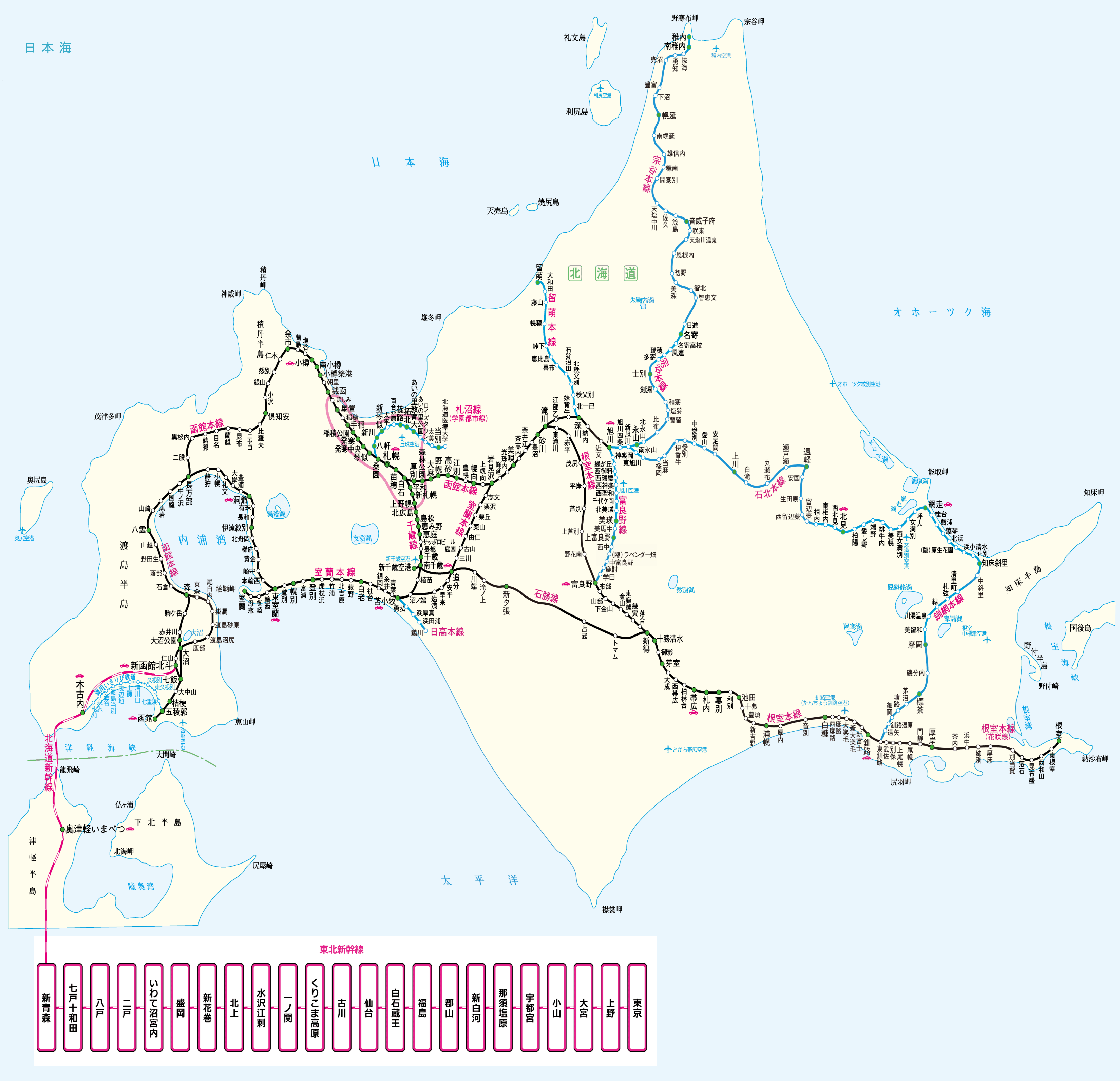 JR北海道路線図